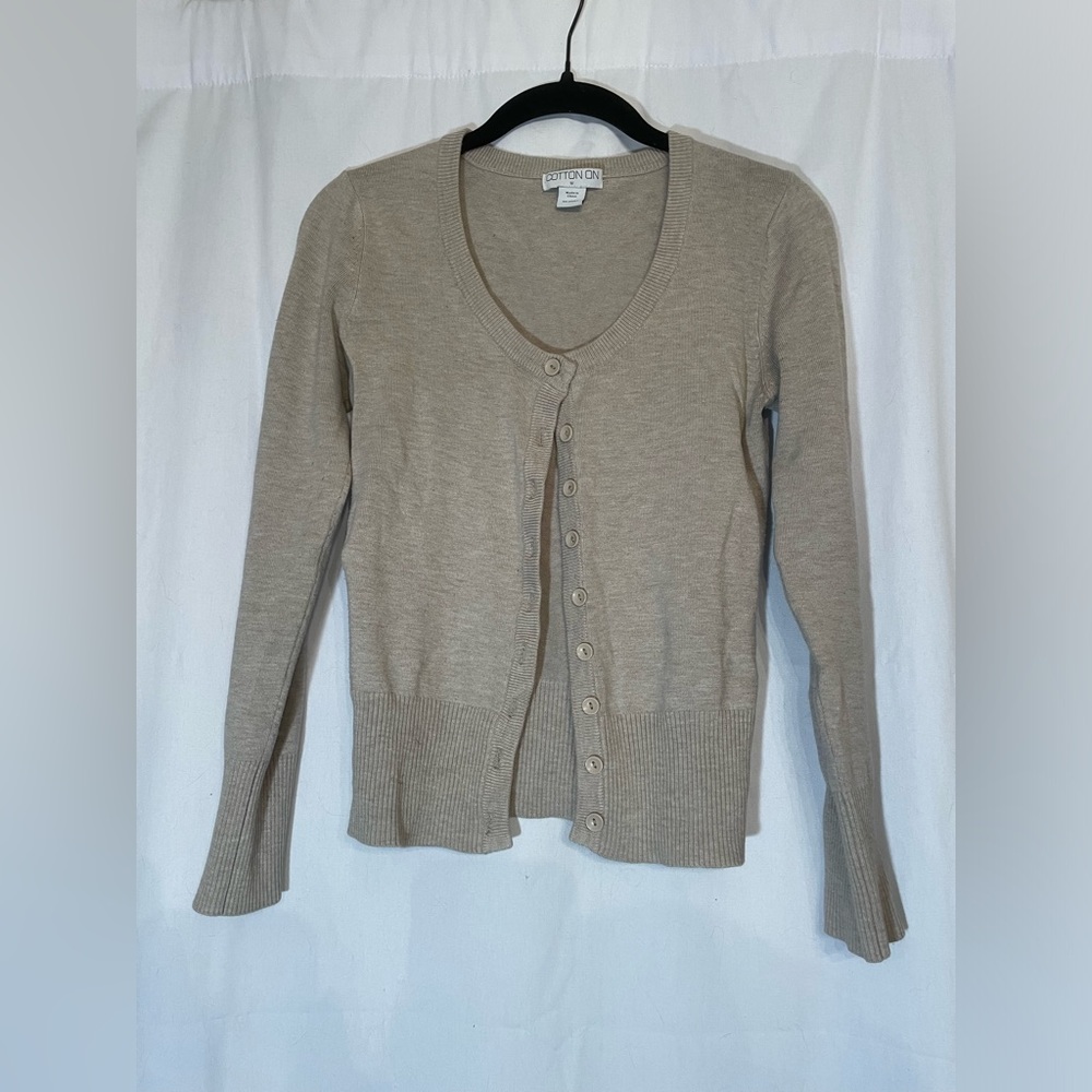 Tan COTTON ON button-up cardigan